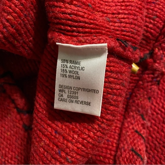 Northern Isles Red Reindeer Knit Wool Blend Christmas Winter Sweater - Picture 6 of 6